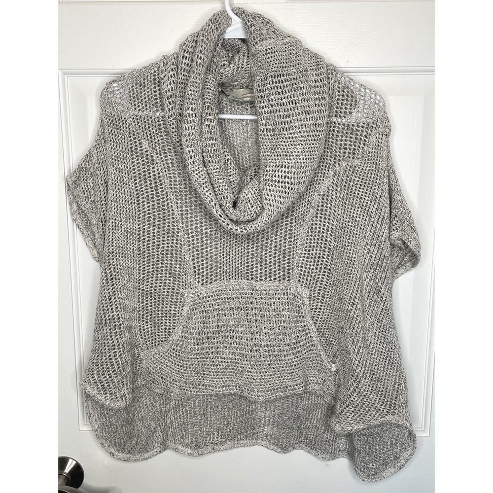 Anthropologie Women's Cowl Neck Oversized Open Knit Pullover XS Lagenlook Boho